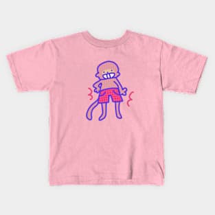 Pink Shorts Monkey Kids T-Shirt